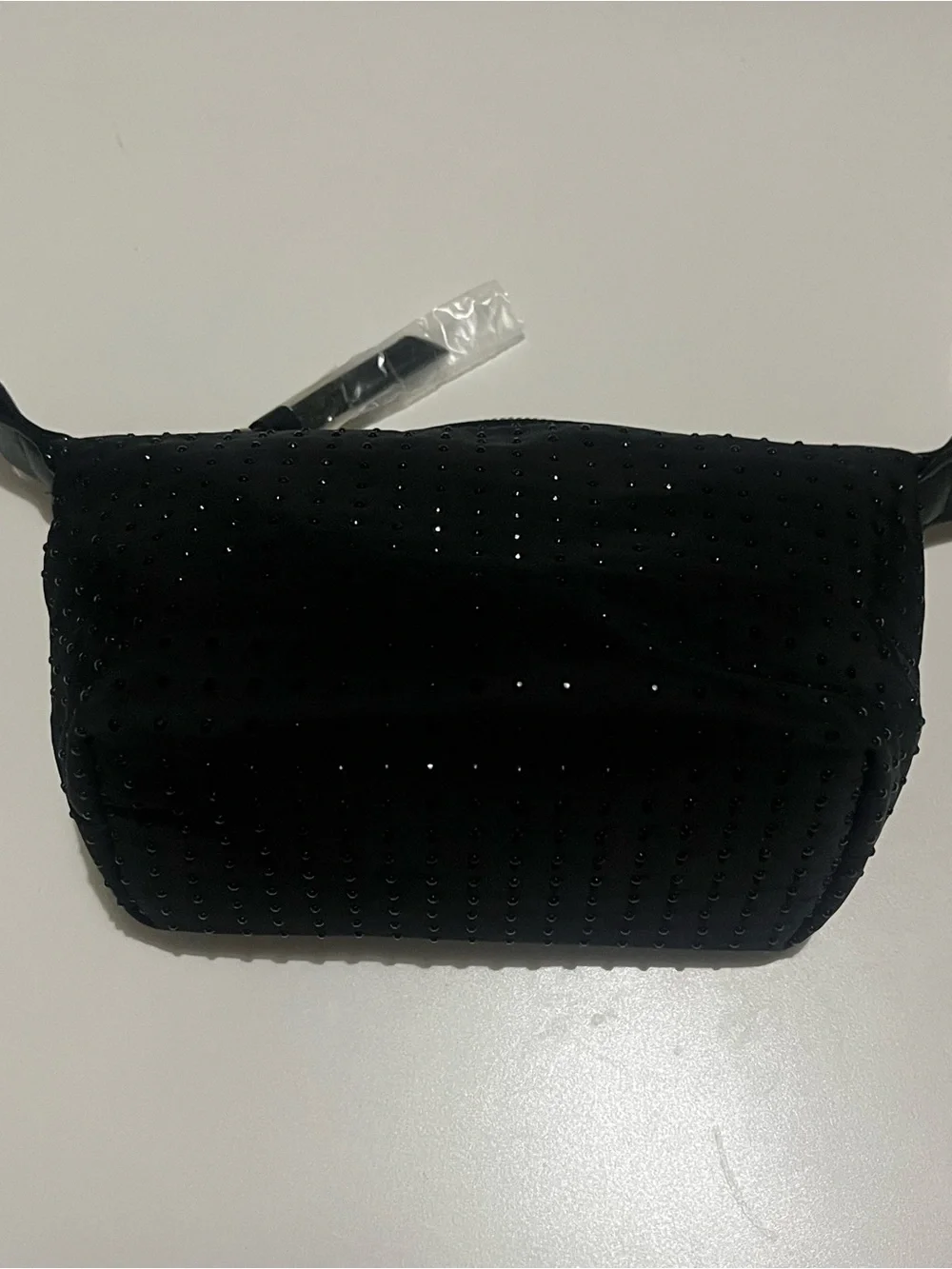 NWT Victoria's Secret Clear Black Cosmetic Bag Set with Gold Wing Accent